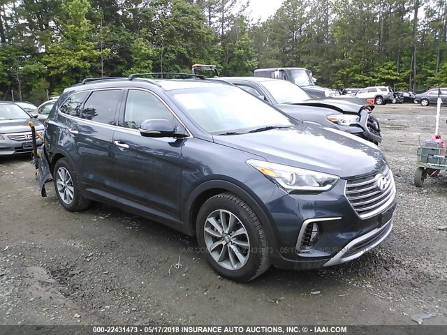 KM8SN4HF3HU239004 - 2017 HYUNDAI SANTA FE SE/LIMITED Dark Blue photo 1