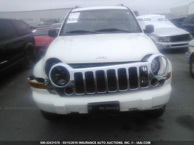 1J4GL58K96W223663 - 2006 JEEP LIBERTY LIMITED WHITE photo 6