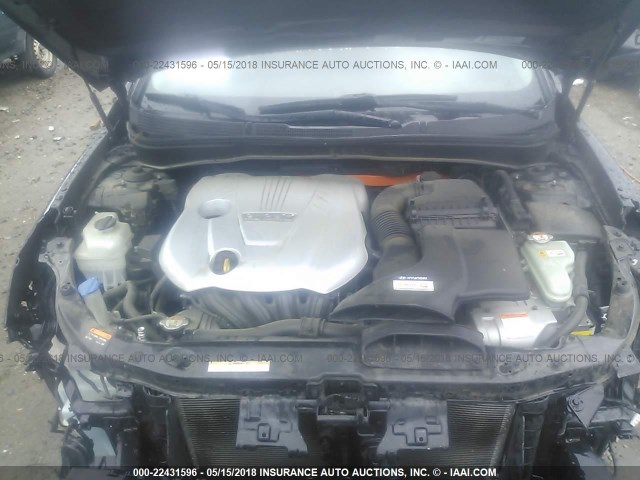 KMHEC4A40DA077596 - 2013 HYUNDAI SONATA HYBRID BLACK photo 10