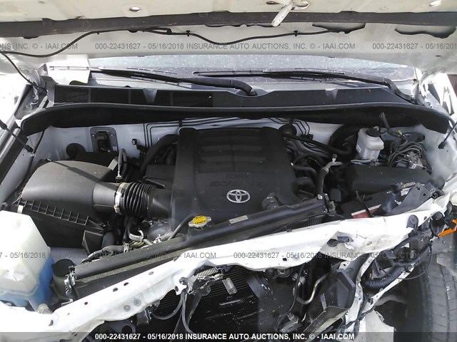 5TFTY5F11EX008268 - 2014 TOYOTA TUNDRA DOUBLE CAB SR/SR5 WHITE photo 10