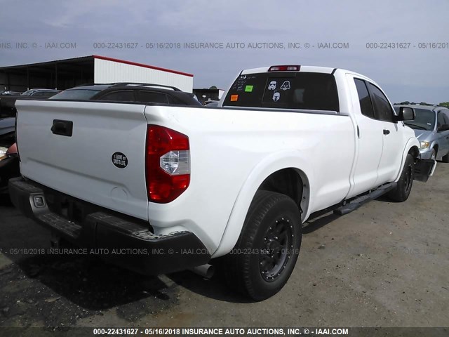 5TFTY5F11EX008268 - 2014 TOYOTA TUNDRA DOUBLE CAB SR/SR5 WHITE photo 4