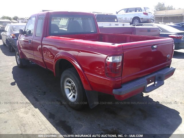 1FTYR44V83PA66961 - 2003 FORD RANGER SUPER CAB RED photo 3