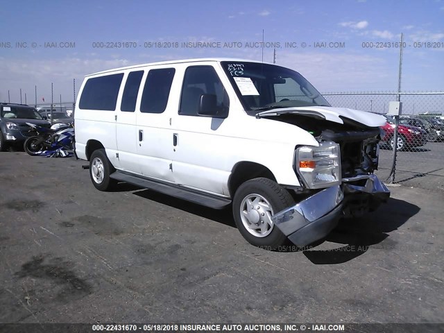 1FBNE31L98DB39652 - 2008 FORD ECONOLINE E350 SUPER DUTY WAGON WHITE photo 1