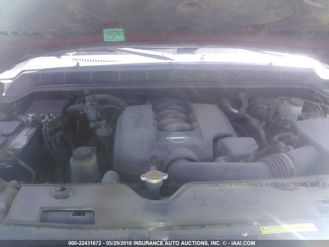 5N1AA08B54N717053 - 2004 NISSAN ARMADA SE/LE BURGUNDY photo 10