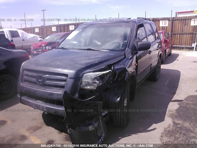 2HKYF18536H530711 - 2006 HONDA PILOT EX BLACK photo 2