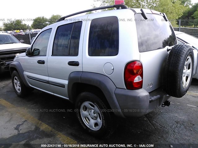 1J4GL48K23W509201 - 2003 JEEP LIBERTY SPORT/FREEDOM ვერცხლისფერი ფოტო 3