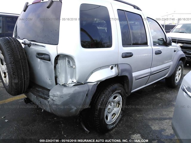 1J4GL48K23W509201 - 2003 JEEP LIBERTY SPORT/FREEDOM ვერცხლისფერი ფოტო 4