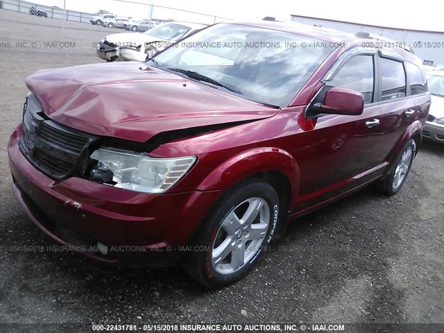 3D4GG67V39T233808 - 2009 DODGE JOURNEY R/T RED photo 2