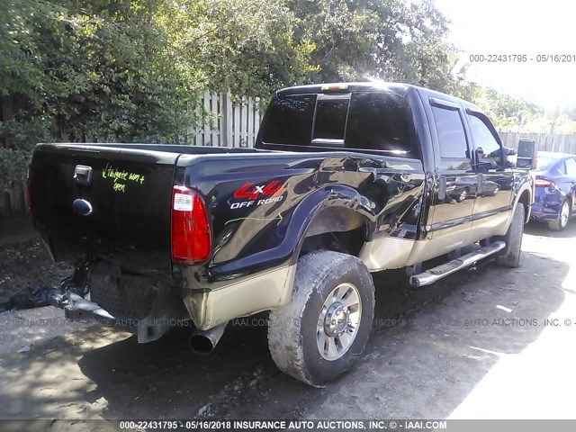 1FTWW31R49EA67689 - 2009 FORD F350 SUPER DUTY BLACK photo 4