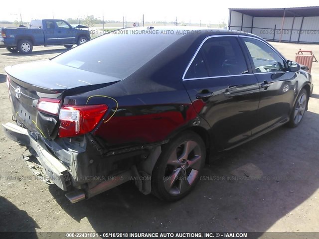 4T1BK1FK4CU004823 - 2012 TOYOTA CAMRY SE/XLE BLACK photo 4