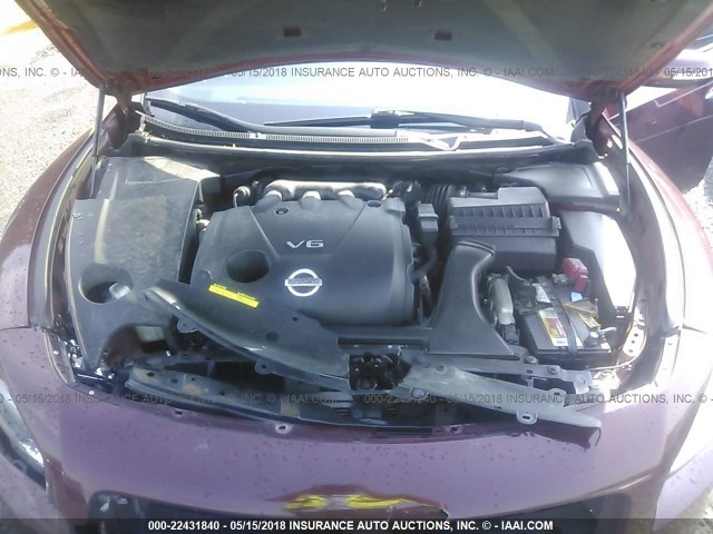 1N4AA51E79C858401 - 2009 NISSAN MAXIMA S/SV RED photo 10