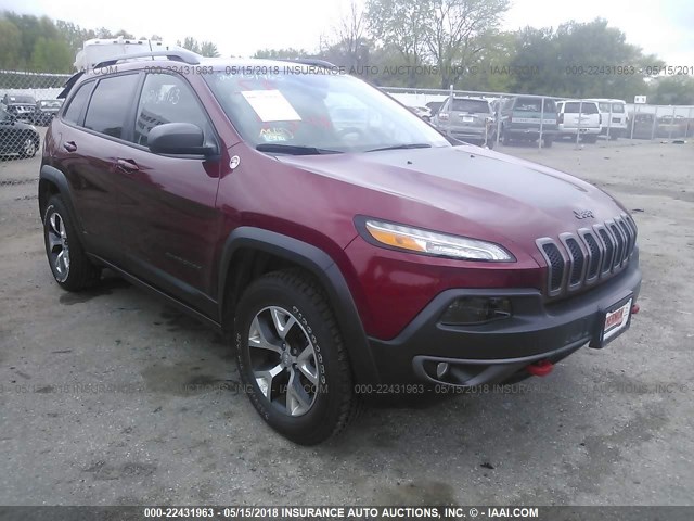 1C4PJMBS3FW733201 - 2015 JEEP CHEROKEE TRAILHAWK RED photo 1