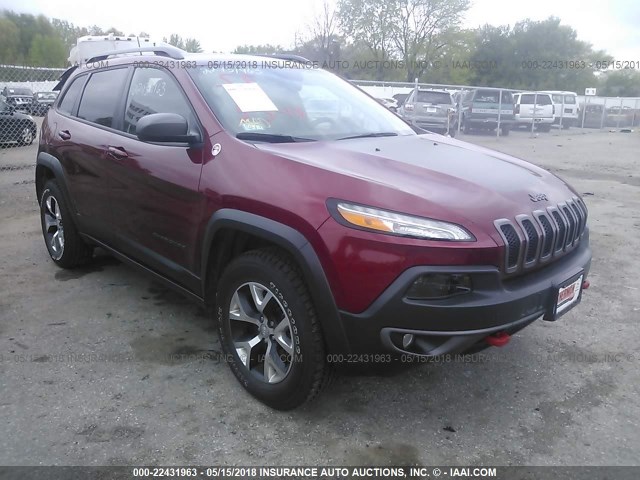 1C4PJMBS3FW733201 - 2015 JEEP CHEROKEE TRAILHAWK 红色 照片 1