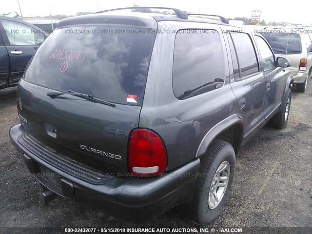 1B4HS48NX2F161960 - 2002 DODGE DURANGO SLT GRAY photo 4