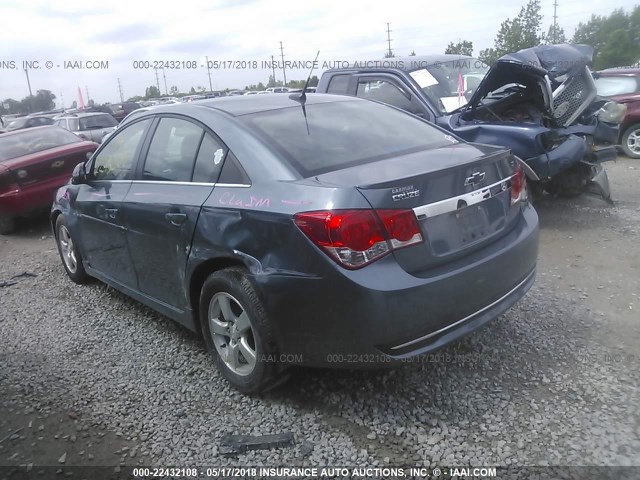 1G1PF5SC8C7352748 - 2012 CHEVROLET CRUZE LT BLUE photo 3