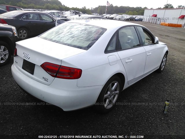 WAULF78K79N038140 - 2009 AUDI A4 2.0T QUATTRO WHITE photo 4