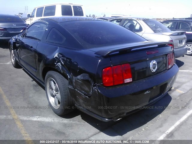 1ZVHT82H765260531 - 2006 FORD MUSTANG GT BLACK photo 3