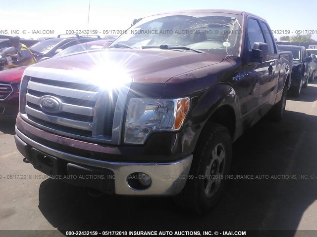 1FTEX1E81AFB46220 - 2010 FORD F150 SUPER CAB MAROON photo 2