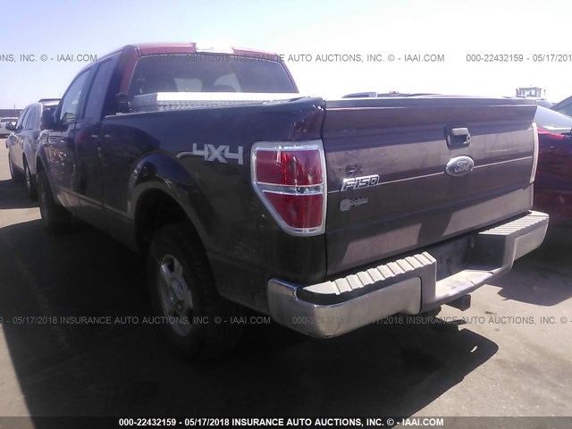 1FTEX1E81AFB46220 - 2010 FORD F150 SUPER CAB MAROON photo 3