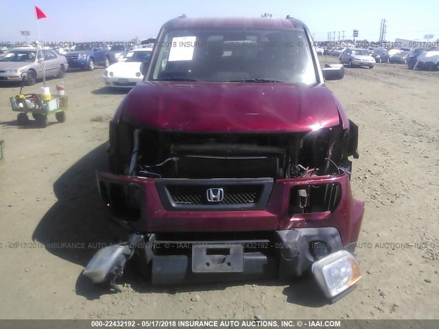 5J6YH28726L003251 - 2006 HONDA ELEMENT EX RED photo 6