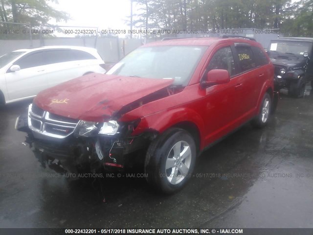 3C4PDCBG0CT395318 - 2012 DODGE JOURNEY SXT RED photo 2