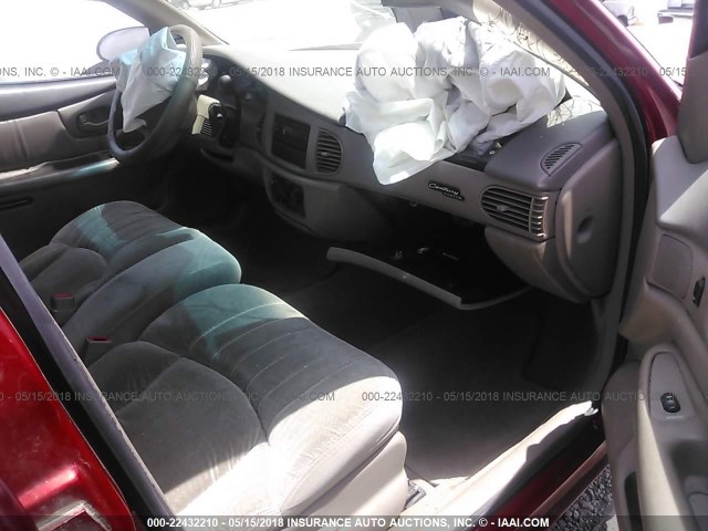 2G4WS52M3W1483526 - 1998 BUICK CENTURY CUSTOM RED photo 5