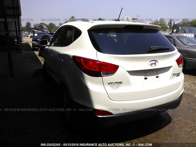 KM8JU3AC7BU119125 - 2011 HYUNDAI TUCSON GLS/LIMITED WHITE photo 3