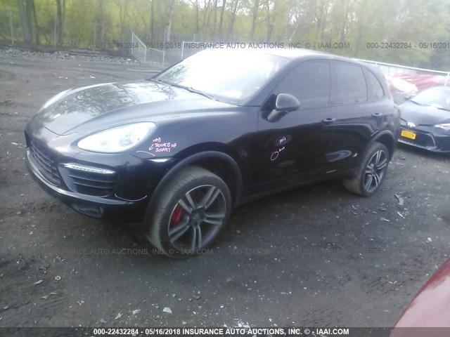 WP1AC2A21BLA82330 - 2011 PORSCHE CAYENNE TURBO BLACK photo 2