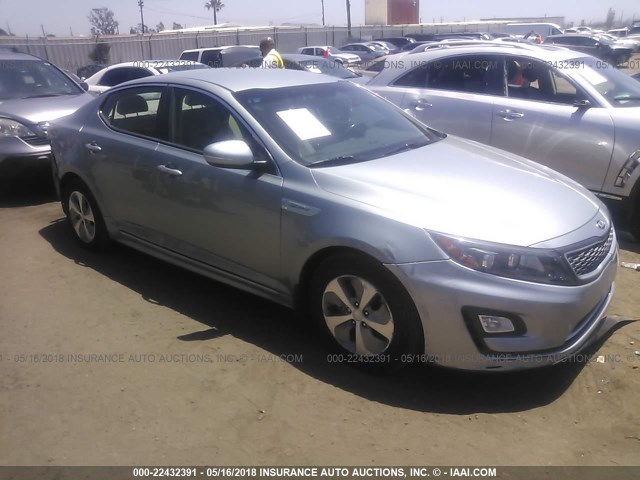 KNAGM4AD7F5082989 - 2015 KIA OPTIMA HYBRID GRAY photo 1