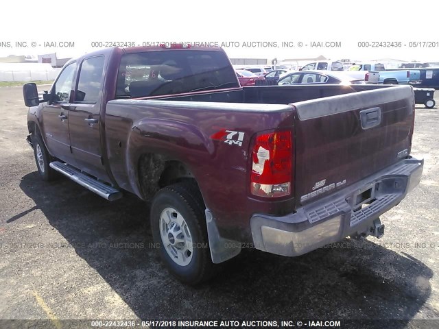 1GT120CG3DF144233 - 2013 GMC SIERRA K2500 SLE MAROON photo 3