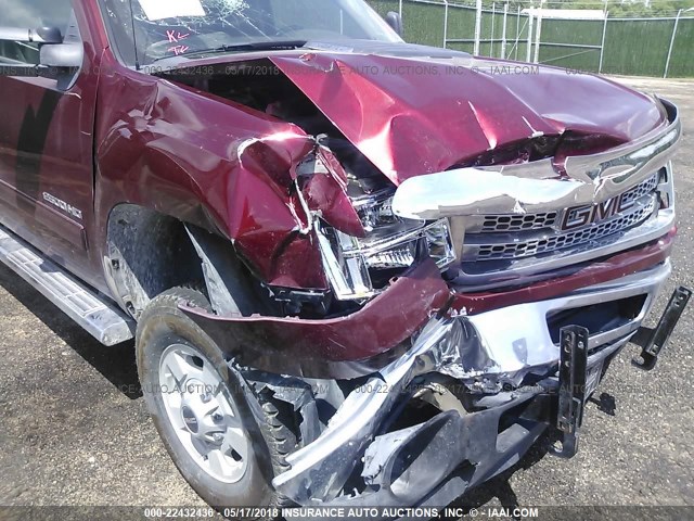 1GT120CG3DF144233 - 2013 GMC SIERRA K2500 SLE MAROON photo 6