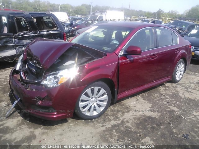 4S3BMBK64A3230067 - 2010 SUBARU LEGACY 2.5I LIMITED RED photo 2