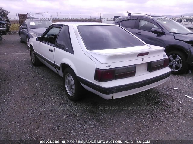 1FACP41M2MF189387 - 1991 FORD MUSTANG LX WHITE photo 3