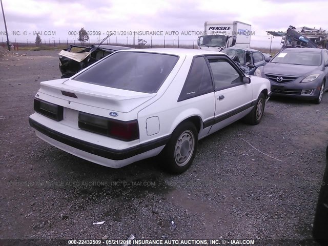 1FACP41M2MF189387 - 1991 FORD MUSTANG LX WHITE photo 4