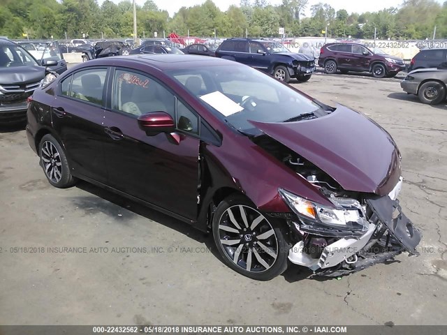 19XFB2F90FE270786 - 2015 HONDA CIVIC EXL RED photo 1