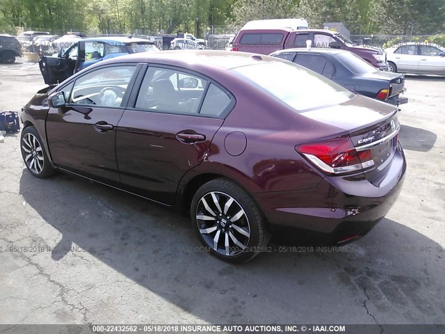 19XFB2F90FE270786 - 2015 HONDA CIVIC EXL RED photo 3