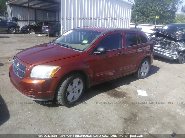 1B3HB48B87D553154 - 2007 DODGE CALIBER SXT ORANGE photo 2