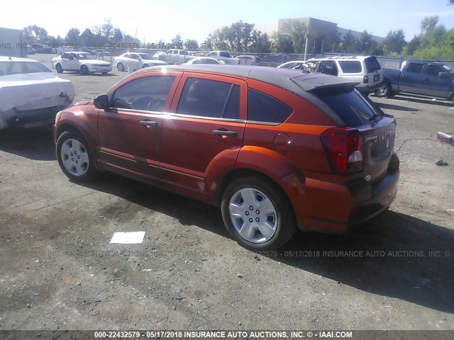 1B3HB48B87D553154 - 2007 DODGE CALIBER SXT ORANGE photo 3