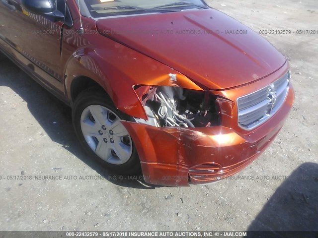 1B3HB48B87D553154 - 2007 DODGE CALIBER SXT ORANGE photo 6