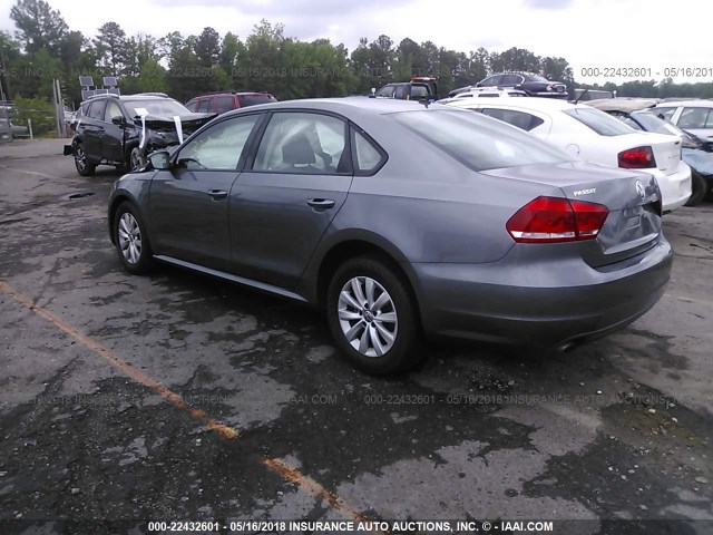 1VWAP7A35DC092922 - 2013 VOLKSWAGEN PASSAT S GRAY photo 3