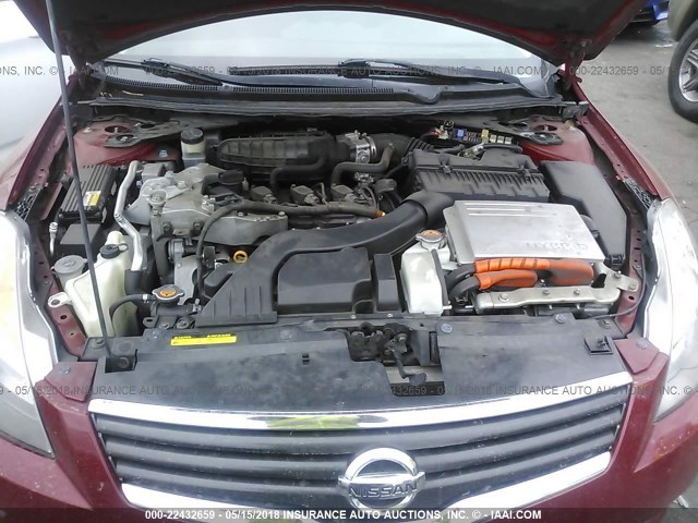 1N4CL21E29C188404 - 2009 NISSAN ALTIMA HYBRID RED photo 10