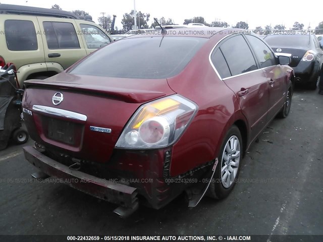 1N4CL21E29C188404 - 2009 NISSAN ALTIMA HYBRID RED photo 4