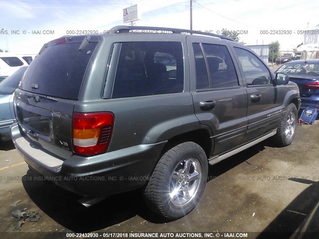 1J8GW68J32C296929 - 2002 JEEP GRAND CHEROKEE OVERLAND GRAY photo 4