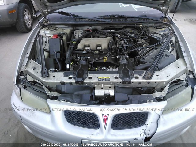 1G2WK52JX2F124353 - 2002 PONTIAC GRAND PRIX SE SILVER photo 10