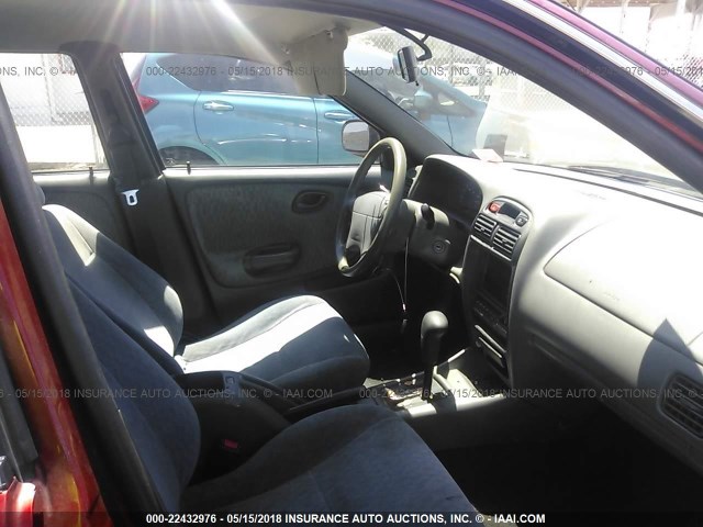 JS2GB41S415201183 - 2001 SUZUKI ESTEEM GL/GLX/GLX SPORT BURGUNDY photo 5