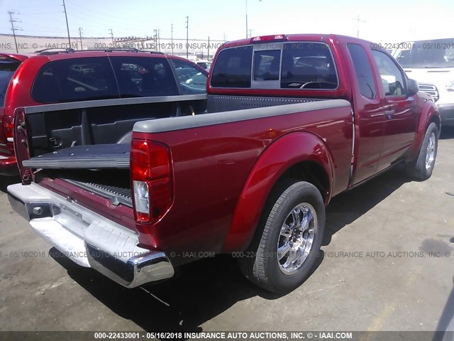 1N6BD06T67C407437 - 2007 NISSAN FRONTIER KING CAB XE RED photo 4