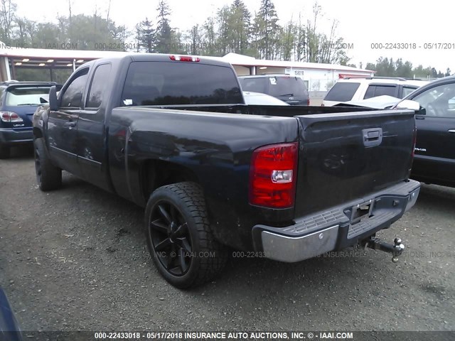 1GCRKSE36BZ435782 - 2011 CHEVROLET SILVERADO K1500 LT BLACK photo 3