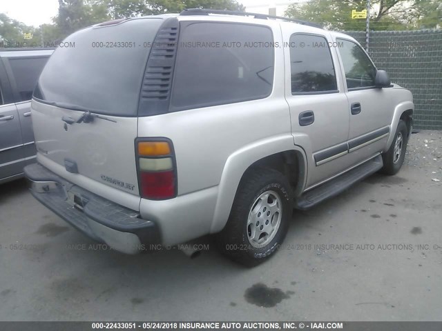 1GNEC13V65R115545 - 2005 CHEVROLET TAHOE C1500 BEIGE photo 4