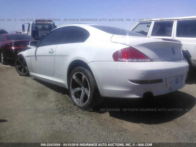WBAEA53589CV92196 - 2009 BMW 650 I WHITE photo 3