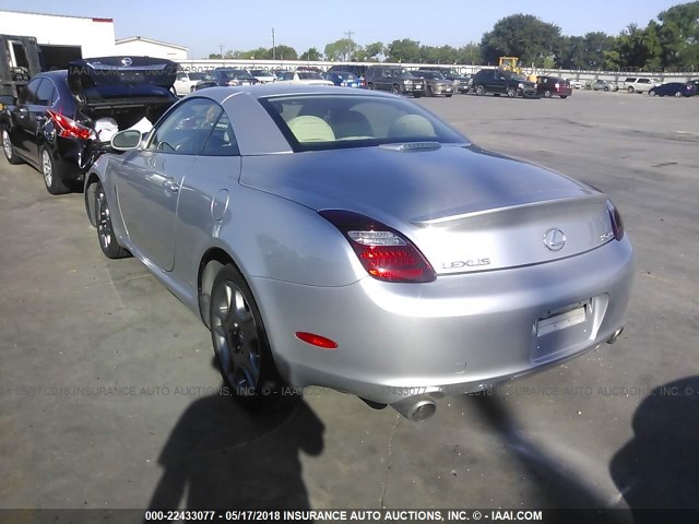 JTHFN48Y569005212 - 2006 LEXUS SC 430 SILVER photo 3